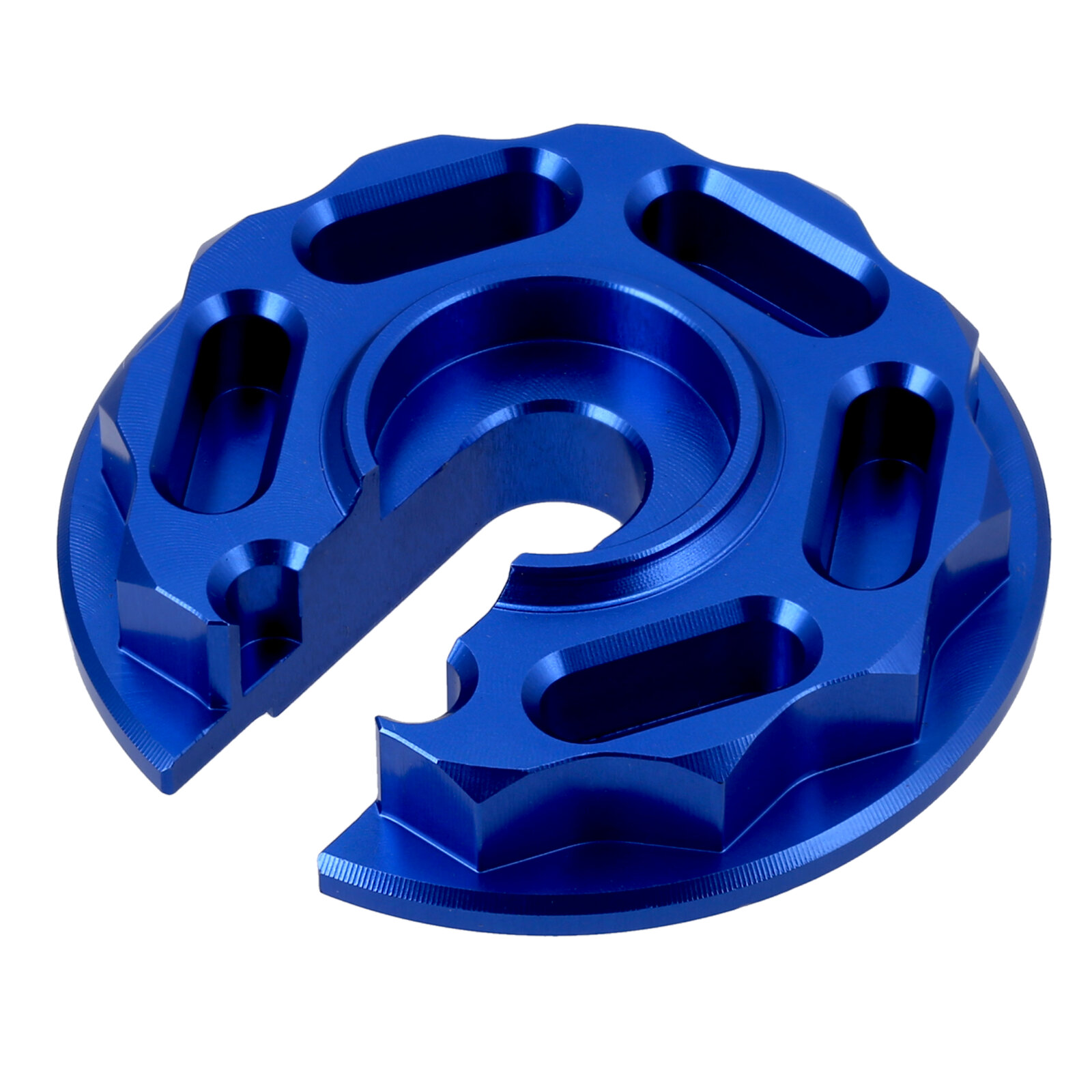 Steckscheibe "Racing Optik" CNC Aluminium blau eloxiert