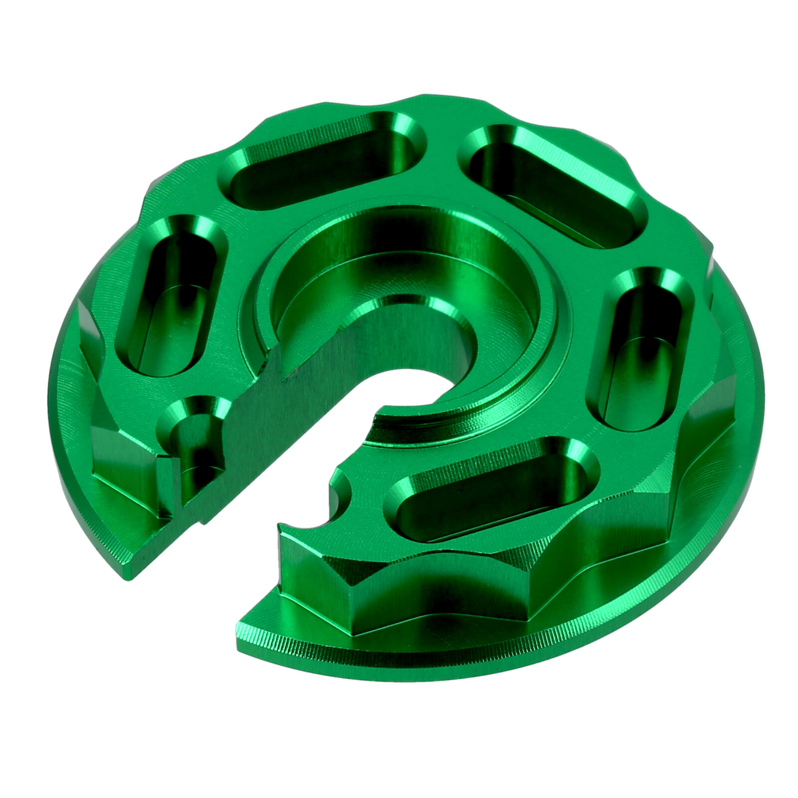 Steckscheibe "Racing Optik" CNC Aluminium grün eloxiert