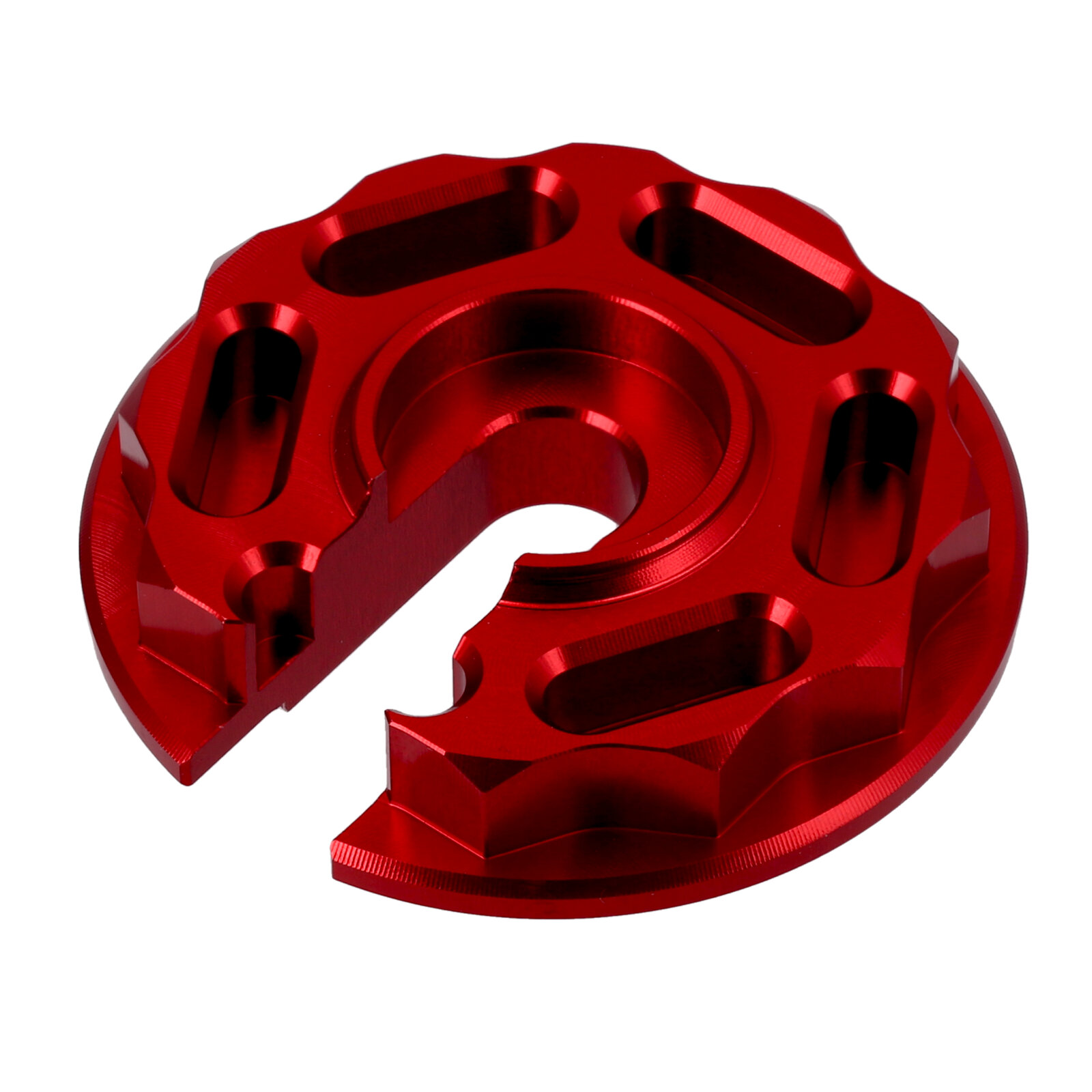 Steckscheibe "Racing Optik" CNC Aluminium rot eloxiert