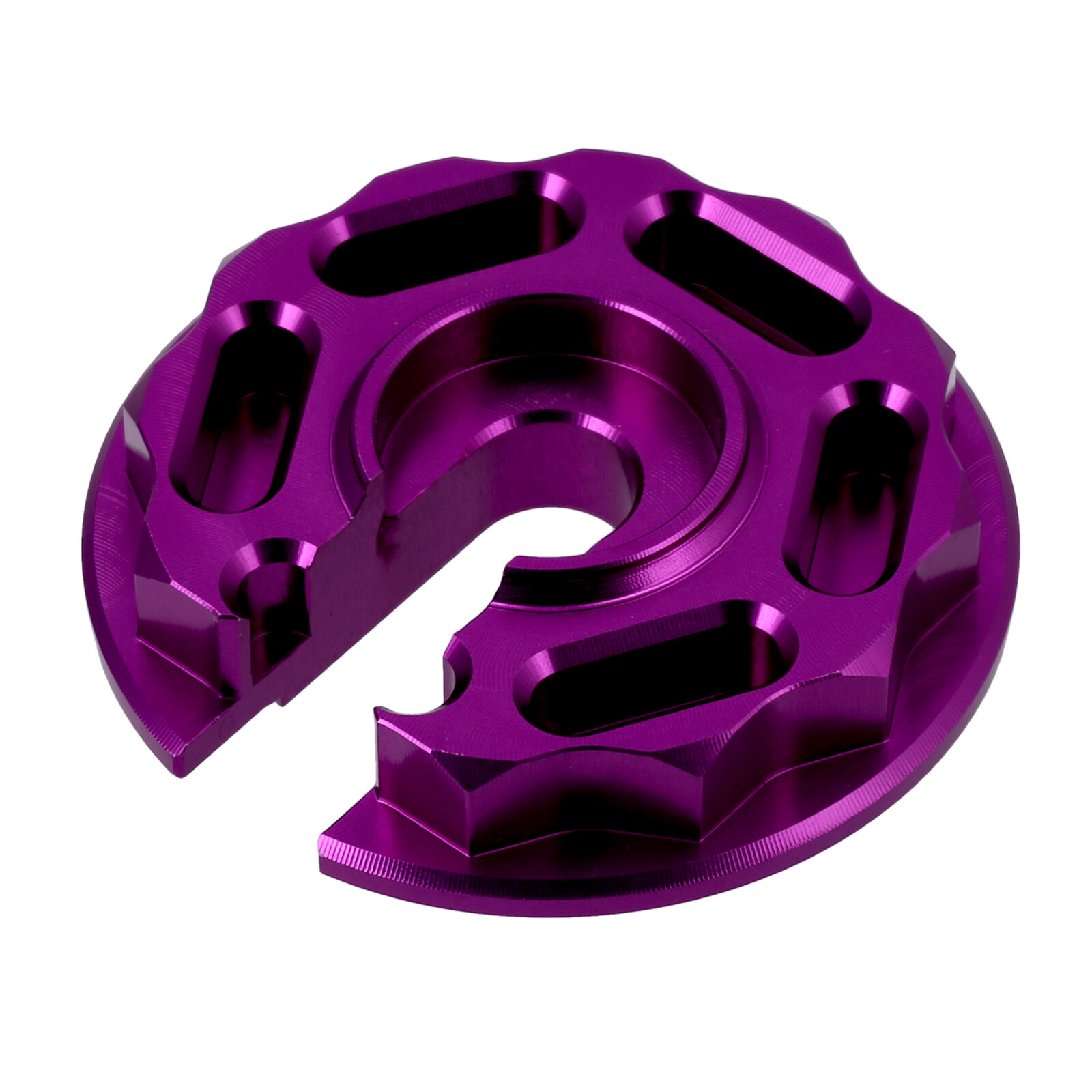 Steckscheibe "Racing Optik" CNC Aluminium violett eloxiert