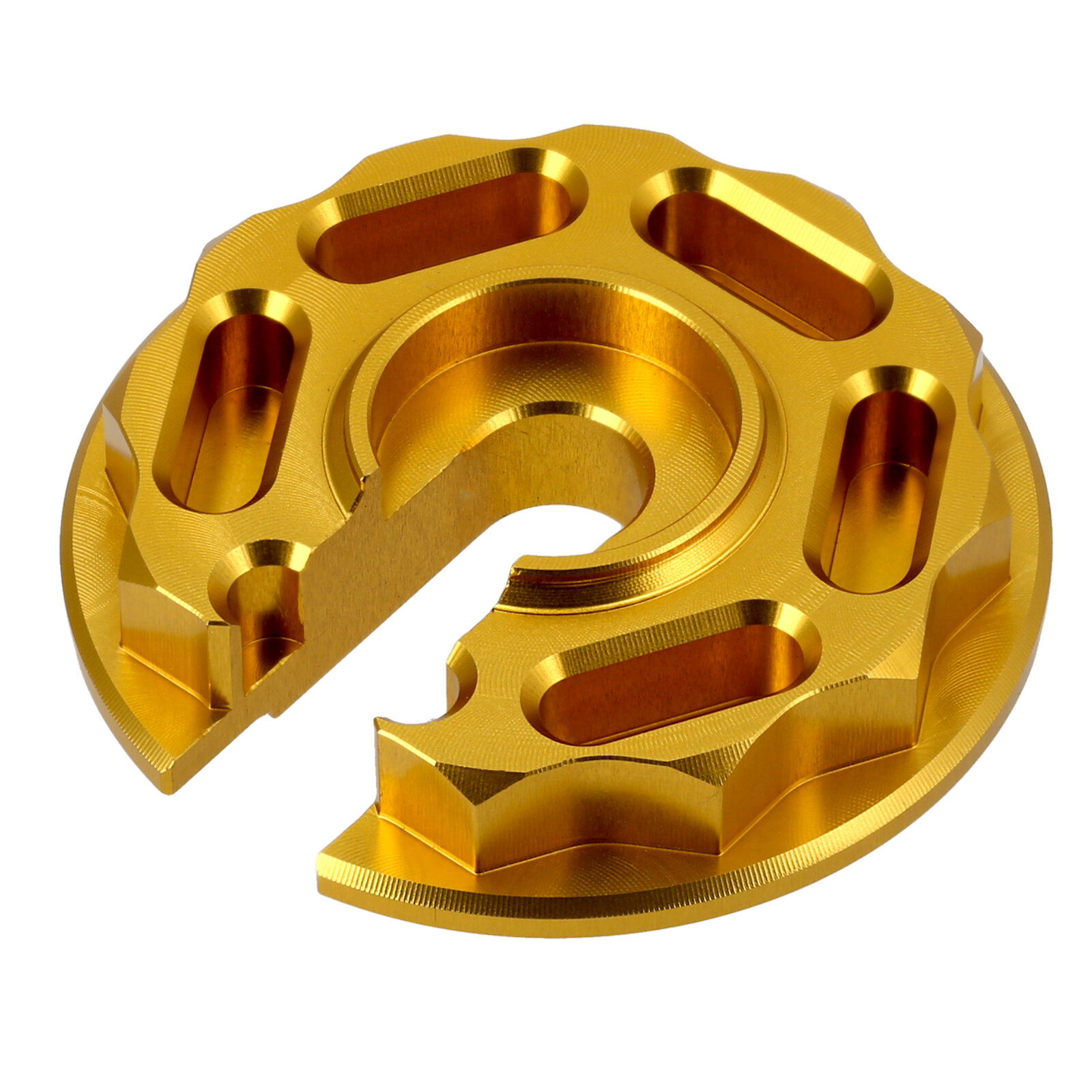 Steckscheibe "Racing Optik" CNC Aluminium gold eloxiert