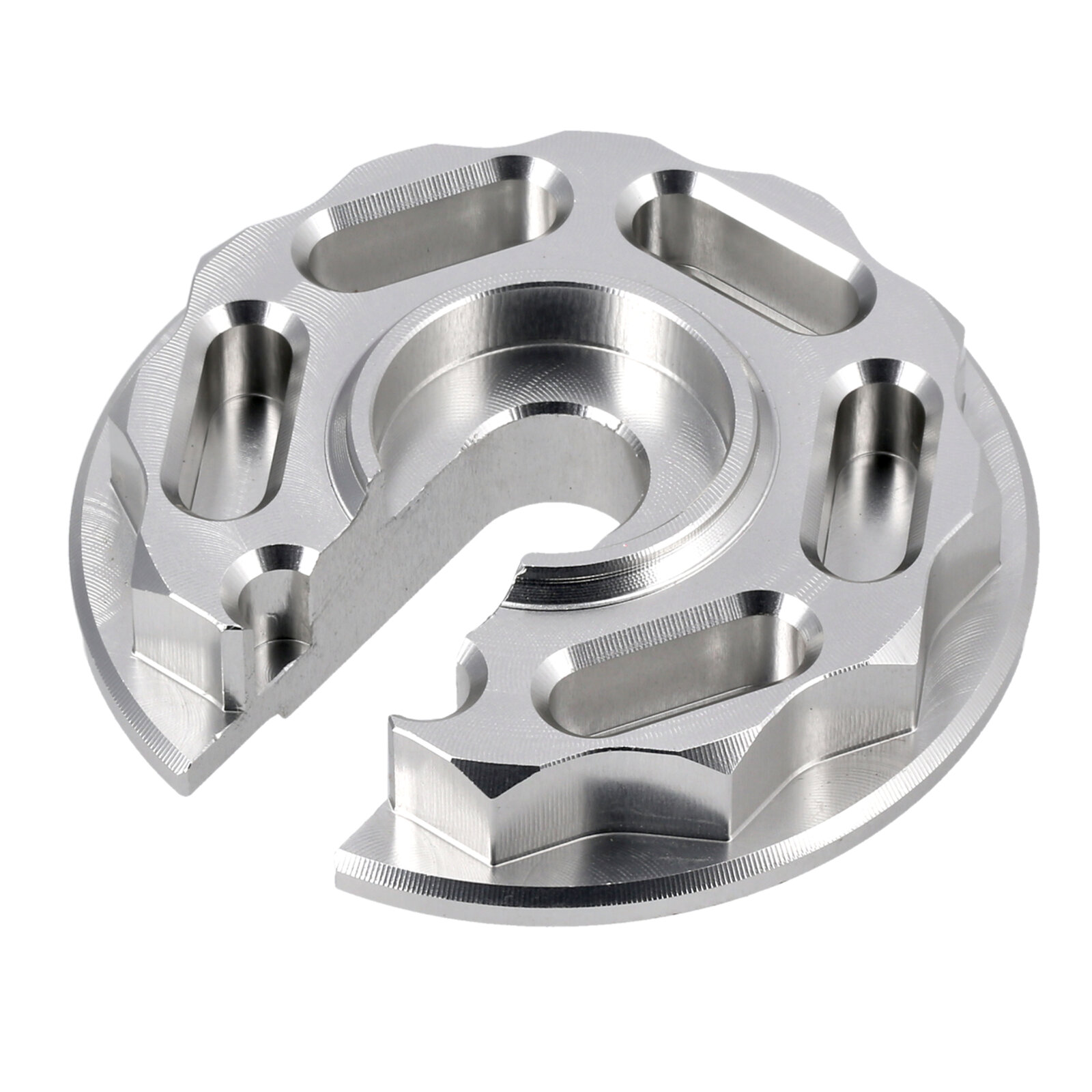 Steckscheibe "Racing Optik" CNC Aluminium farblos eloxiert
