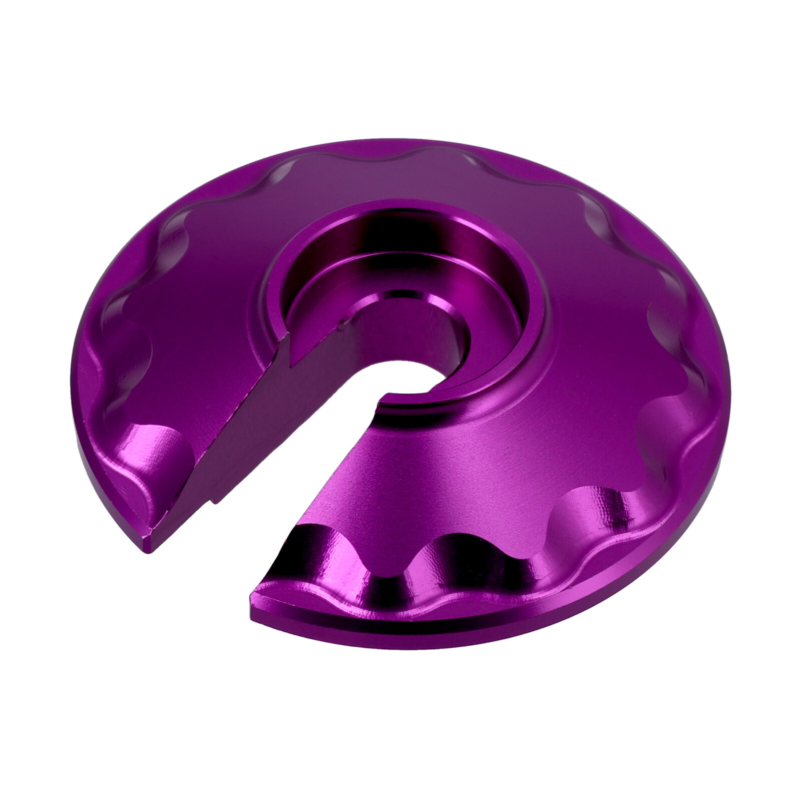 Steckscheibe "Sport Optik" CNC Aluminium violett eloxiert