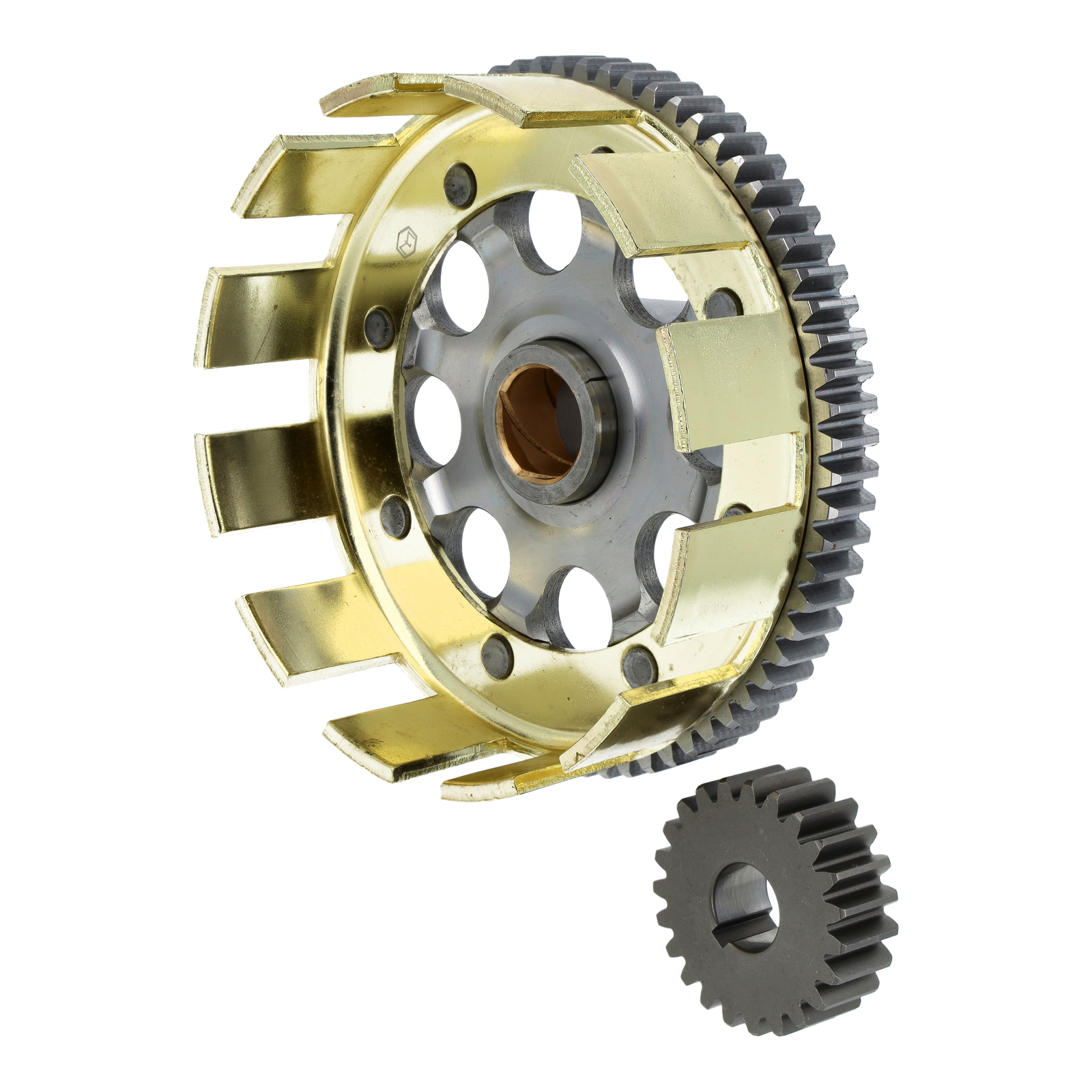 RESO Kupplungszahnrad + Antriebsritzel SET- Sport - 71/23 Zähne - geradeverzahnt, erleichtert, verstärkt, zusätzliche Schmiernut - für leistungsstarke Simson-Motoren - M531 - M743