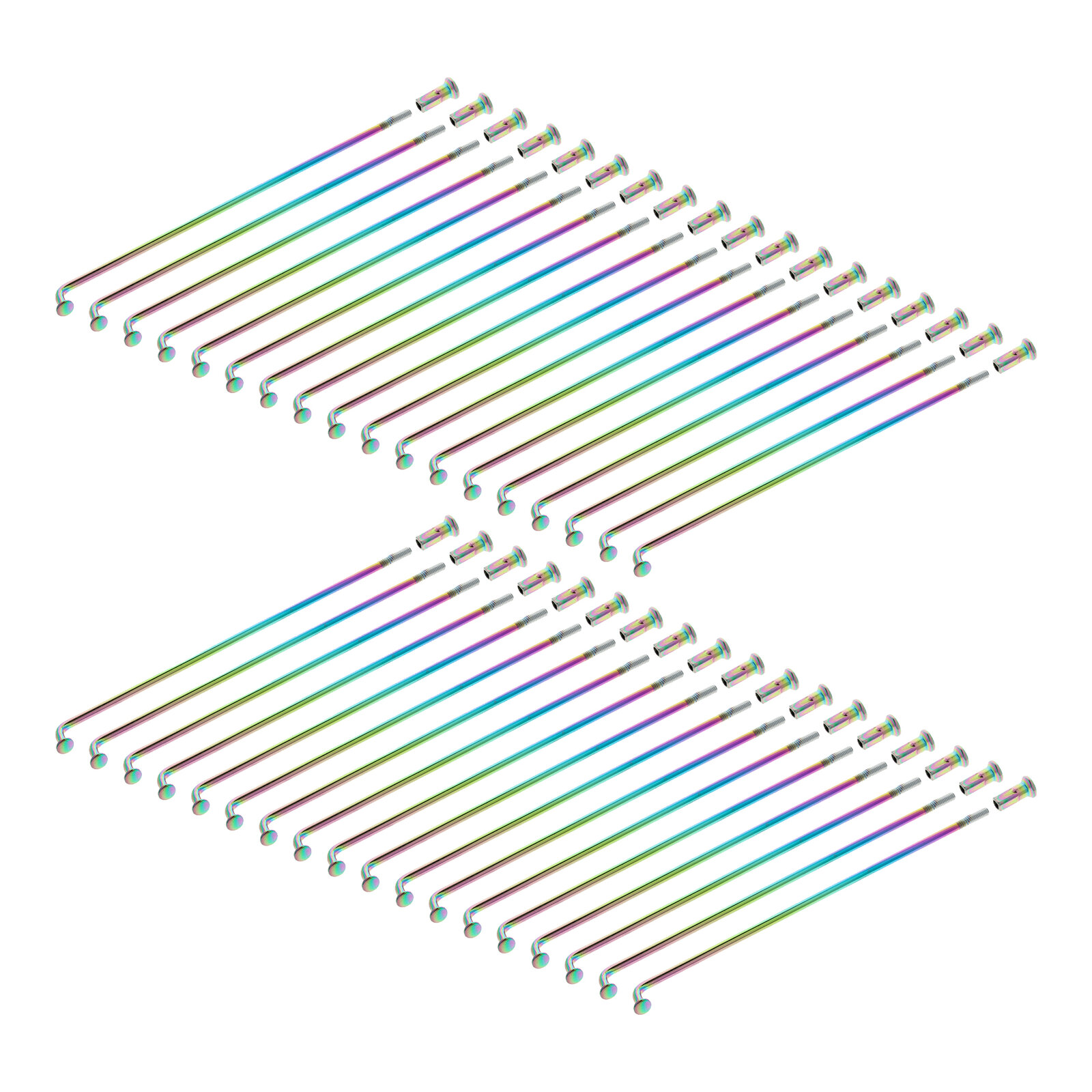 Speichensatz mit Nippel 36 x 143,5mm M3,5 Stahl beschichtet Regenbogen
