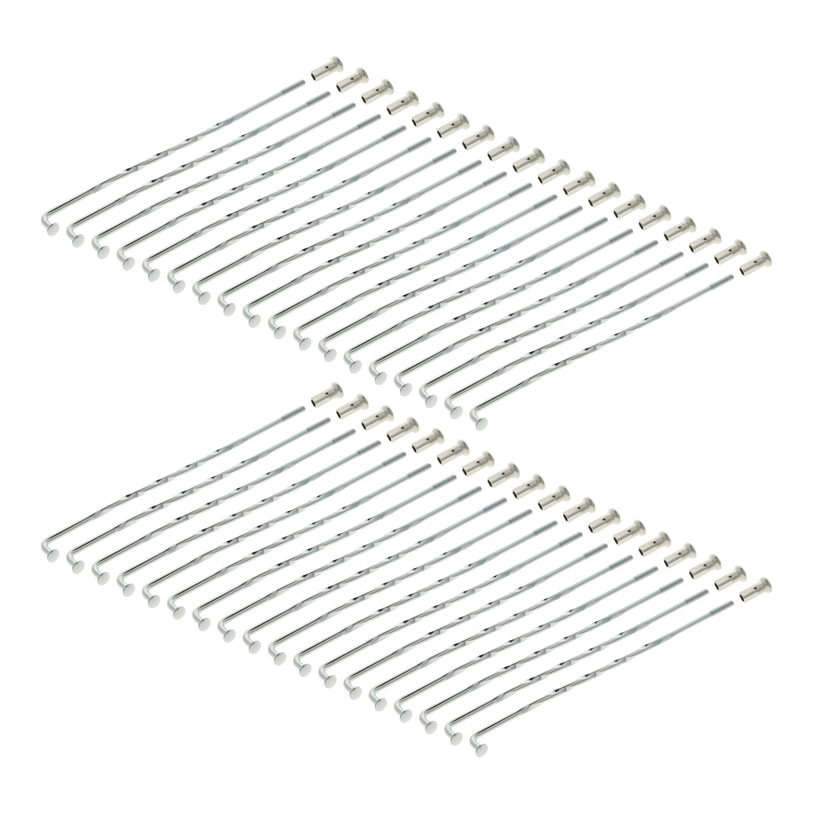 Speichensatz mit Nippel Twisted 36 x 143,5mm M3,5 Stahl verchromt