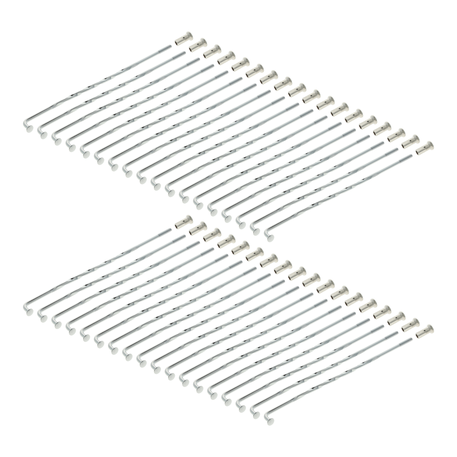 Speichensatz mit Nippel Twisted 36 x 143,5mm M3,5 Stahl verchromt