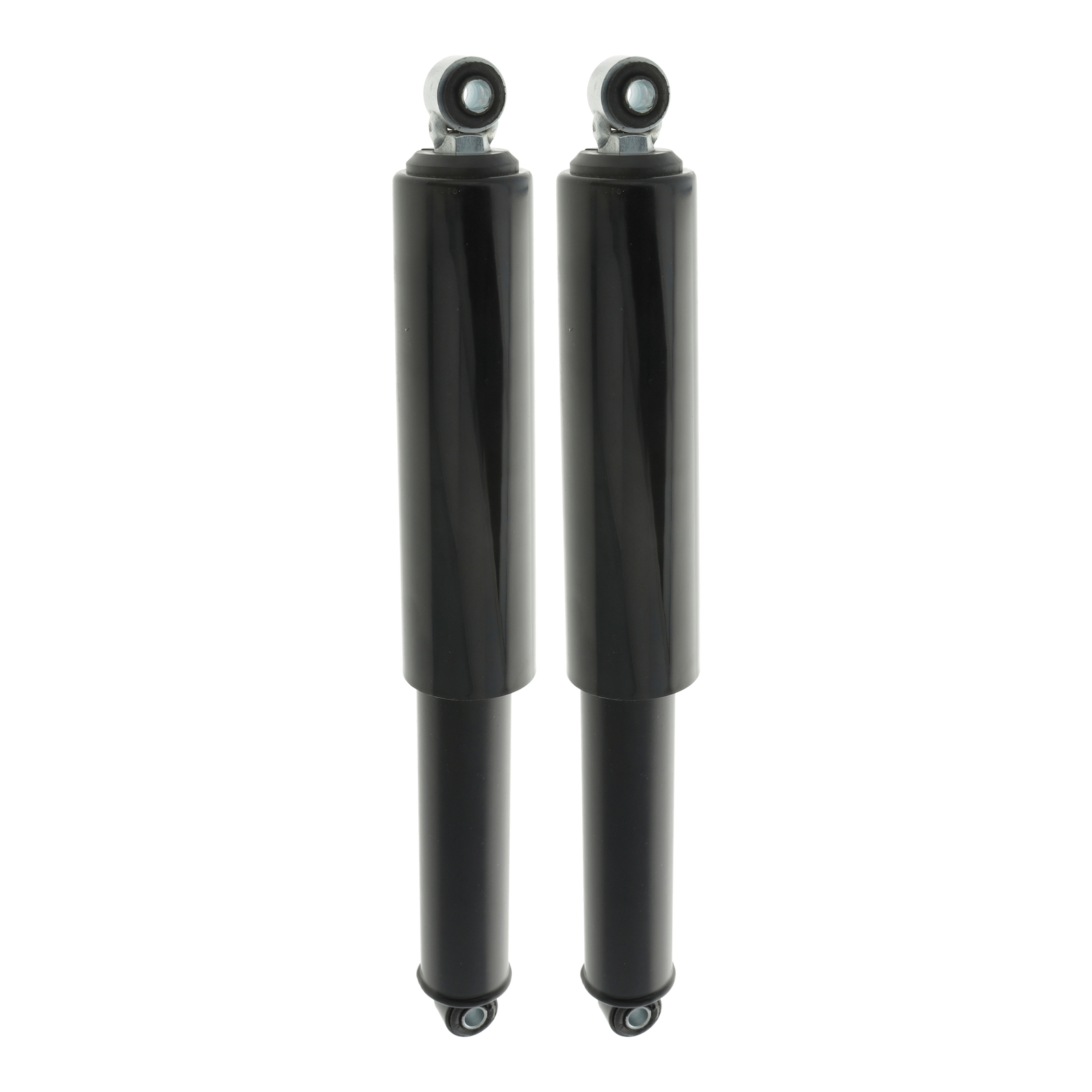 Paar Federbeine kpl., hinten, schwarz u. Plastehülse