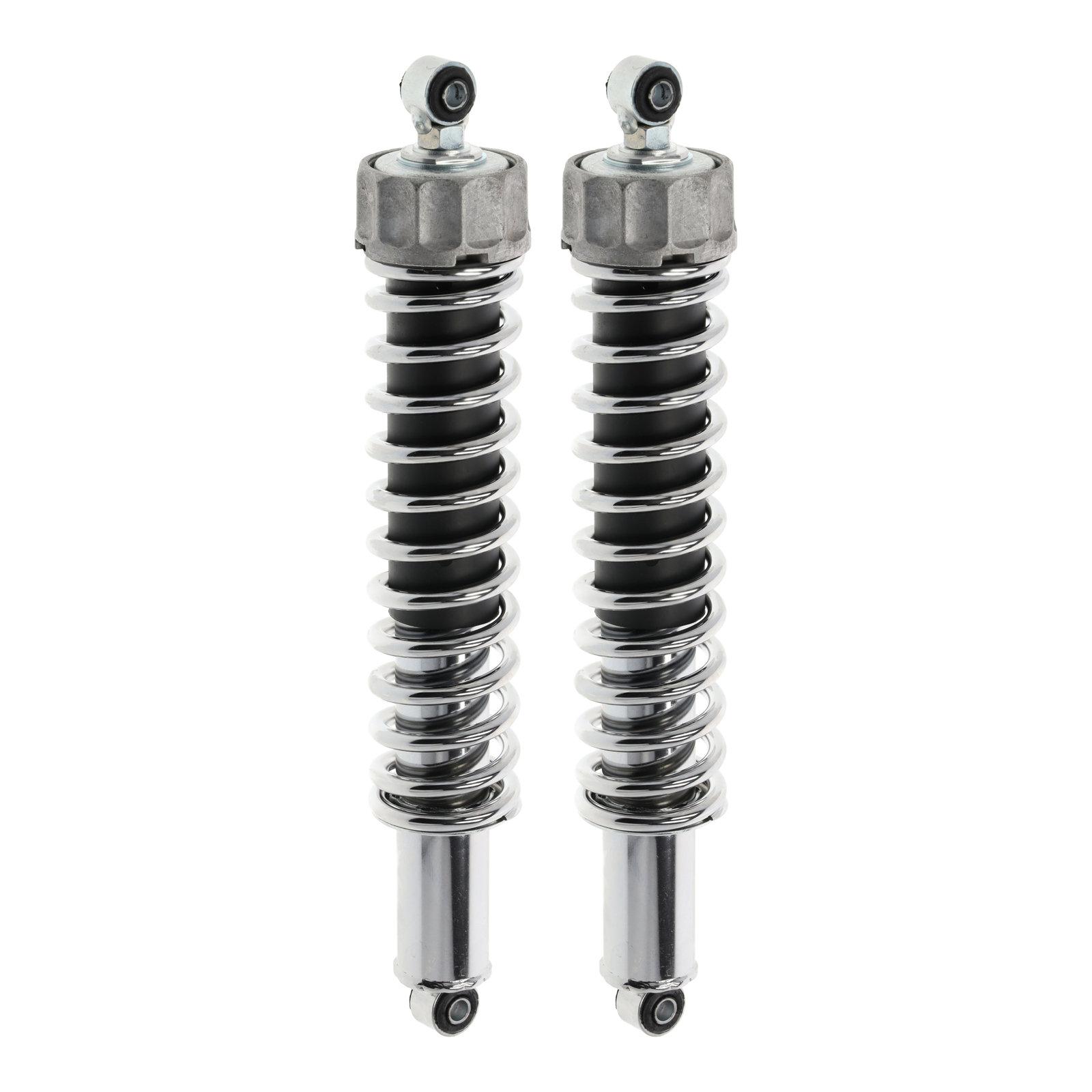 Paar Federbeine kpl., einstellbar, chrom u. Chromfeder für SR50, SR80, S53, S83