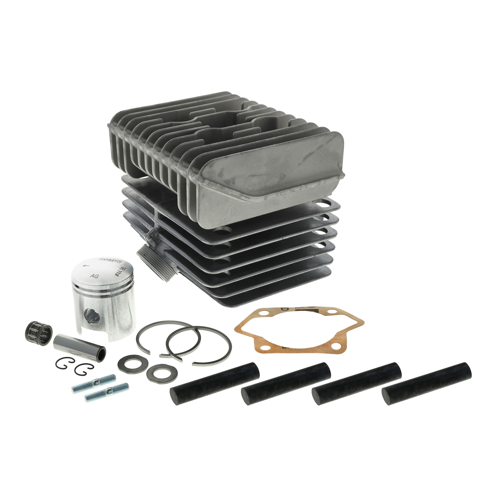 SET Zylinder kpl. kugelpoliert mit Zylinderkopf, Kolben S71, SR80 - 70ccm Ø45mm  -starke Laufbuchse Ø53mm - für Nachwende-Modelle