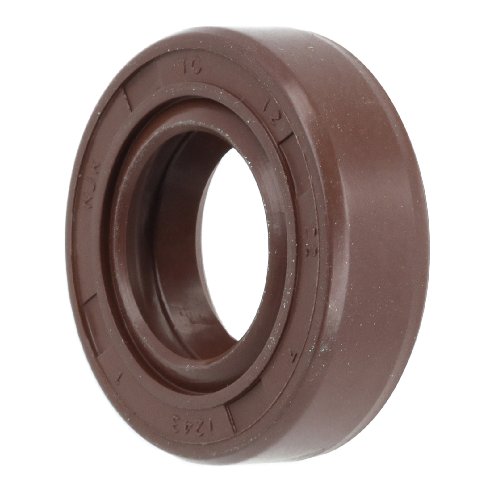 Retén radial NJK 12x22x7 - FPM - Viton - moreno - con labio guardapolvo