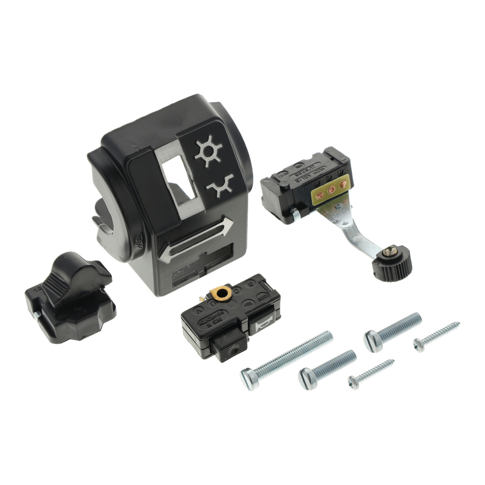 Gehäusehälfte hinten -  Schalterkombination - mit Abblend- u. Blinkschalter, Einzeltaster - mit Schrauben - ohne Kabelbaum