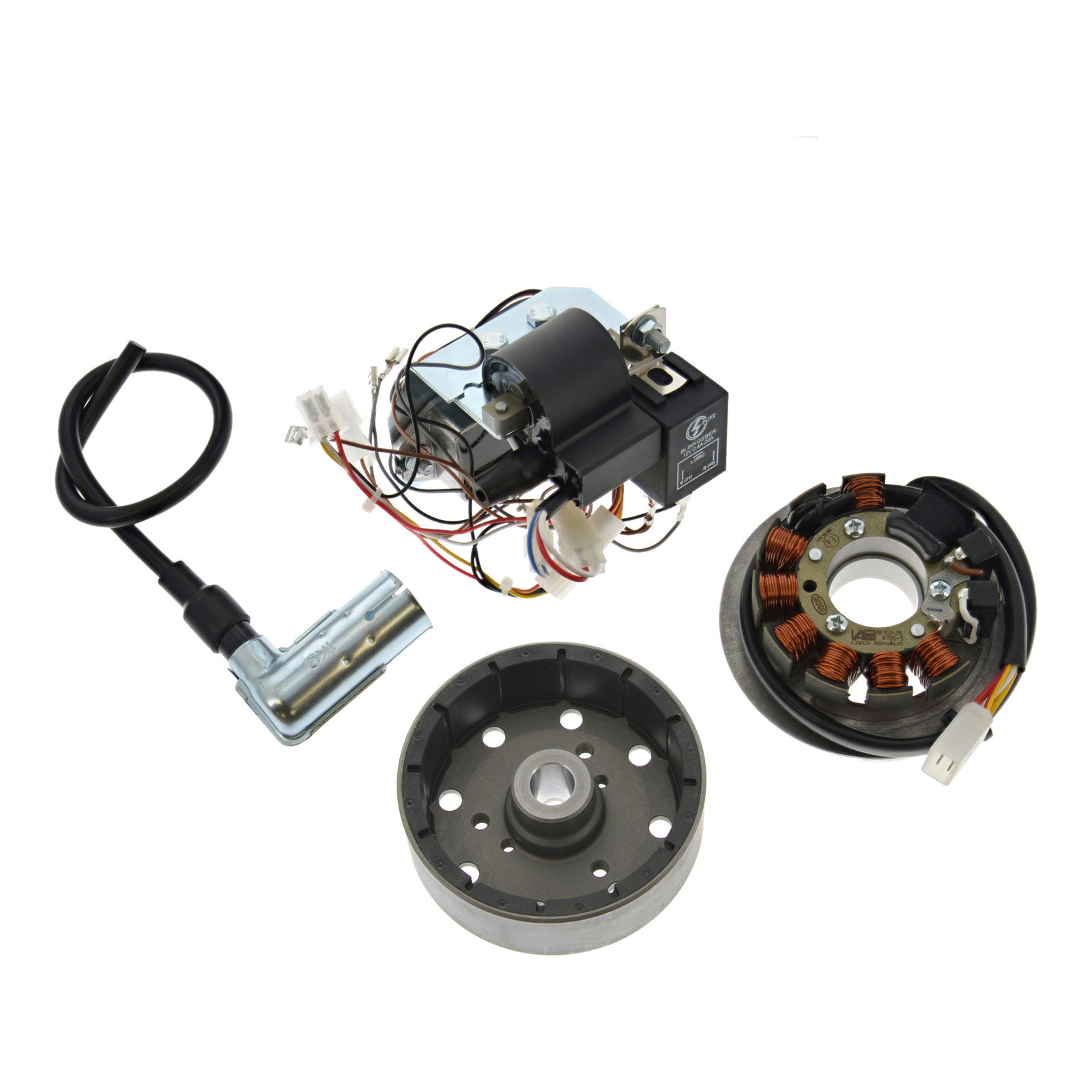 SET Umrüstsatz VAPE (M-G-V) Roller SR50, SR80 auf 12V 35/35W (ohne Batterie und Leuchtmittel)