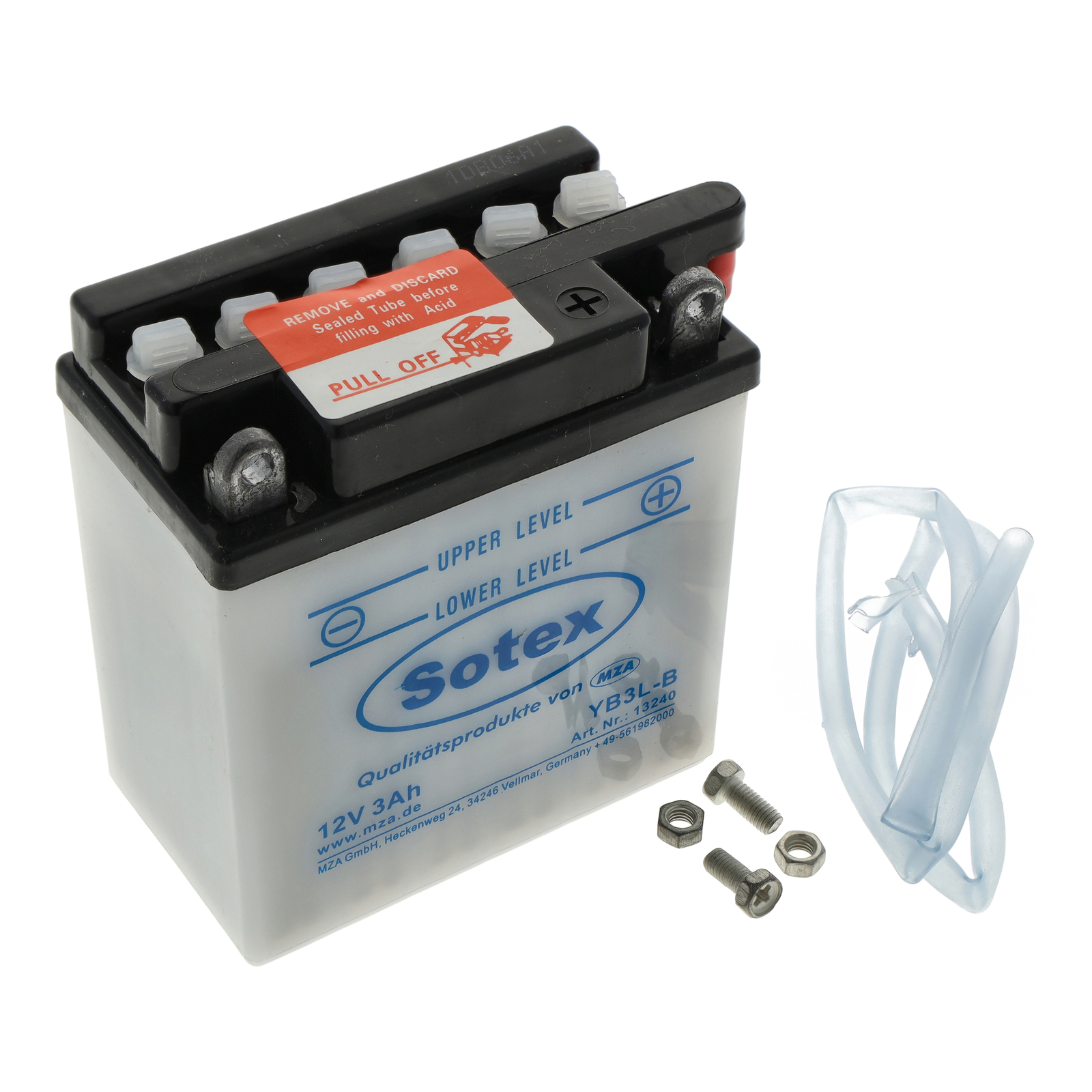 SOTEX-Batterie ohne Säure 12V 3,0 Ah - YB3L-B - z.B. für KR51, Umrüstsatz VAPE