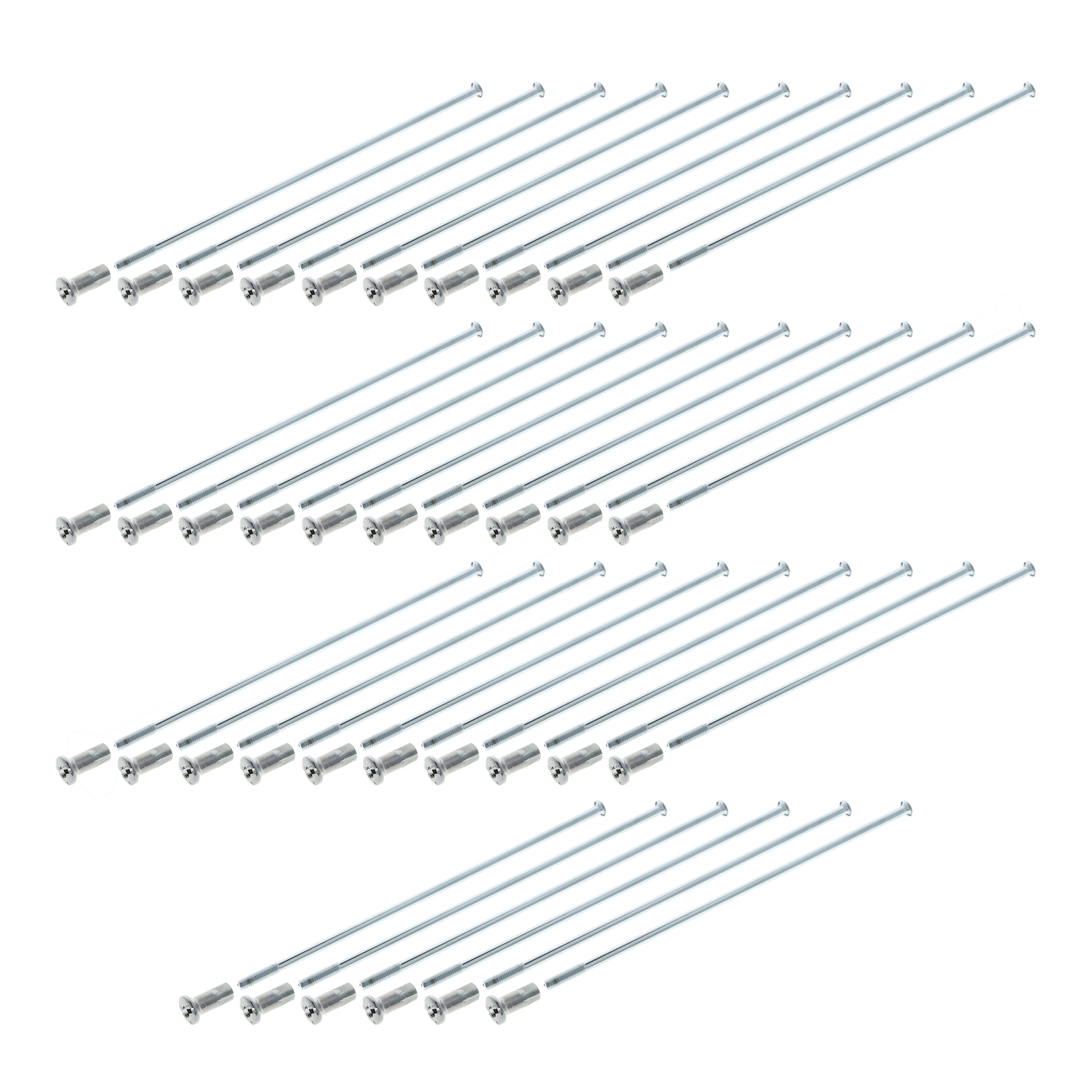 Küllő szett, küllőanyával M4 - 148mm, 36 darabos (Cu/Ni/Cr)