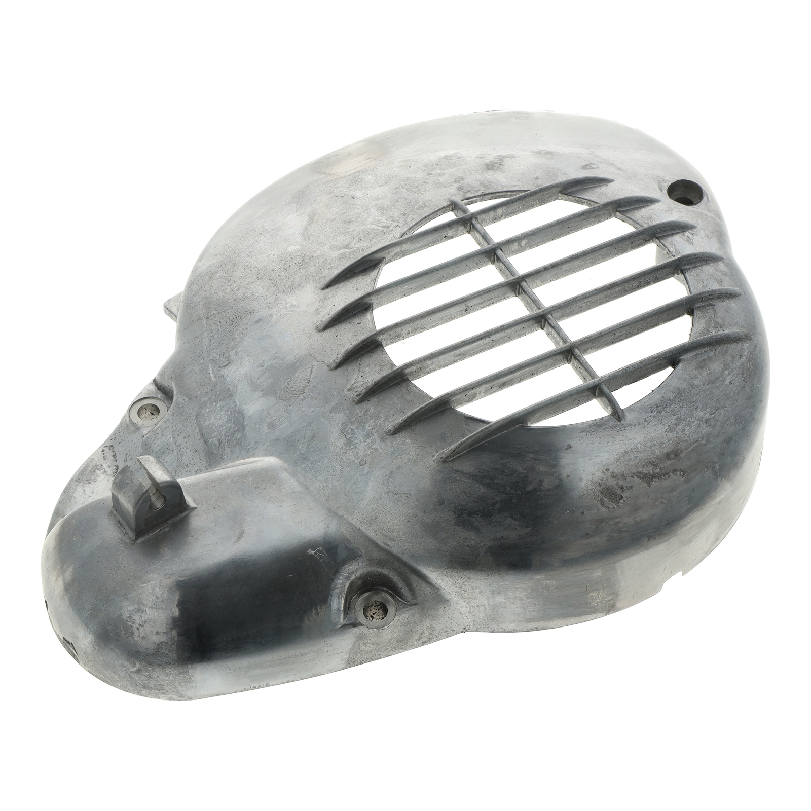 Tapa del alternador, aluminio natural - con orificio para cable de freno de pie - KR51