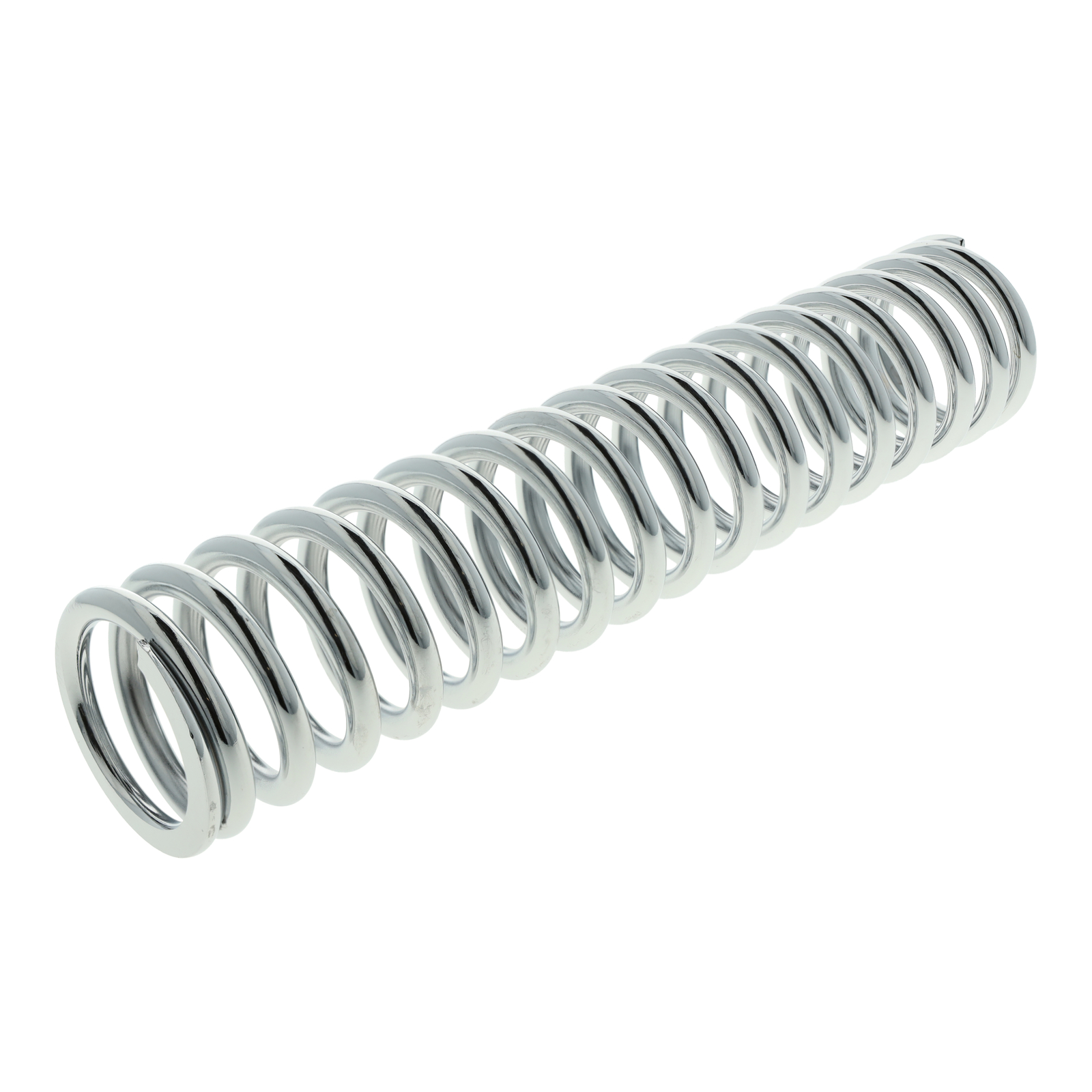 Druckfeder, hinten, verchromt (ohne Schutzhülsen) - Ø7, 270mm lang, 18,5 Windungen