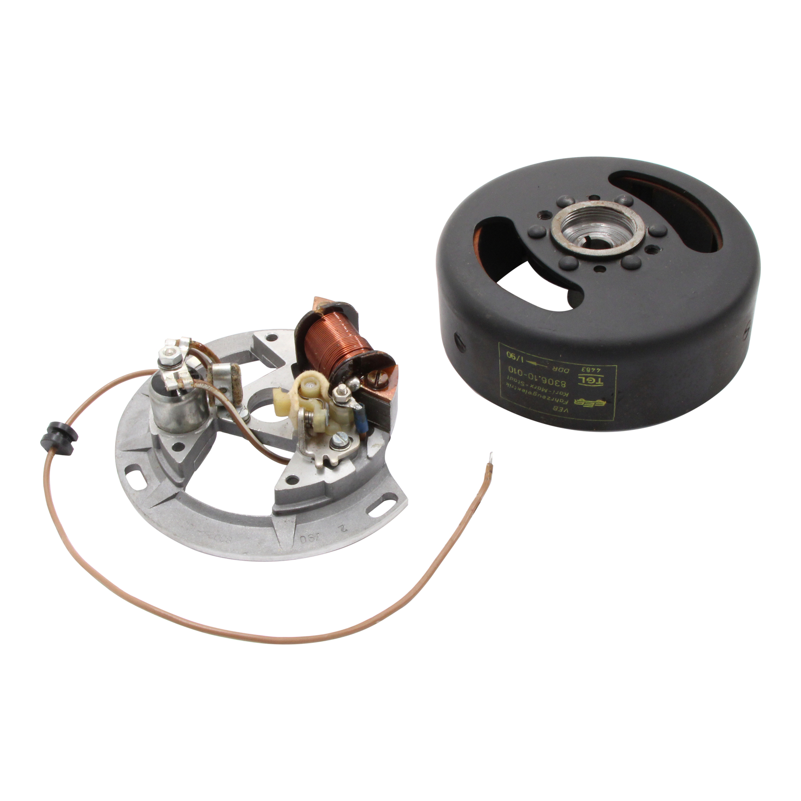  Schwunglichtprimärzünder SLPZ 8302.1 komplett (Rotor 8306.10-010 + Stator) - 6V-Unterbrecherzündung - ohne Lichtspulen - Aufbausatz Rasenmäher BM40