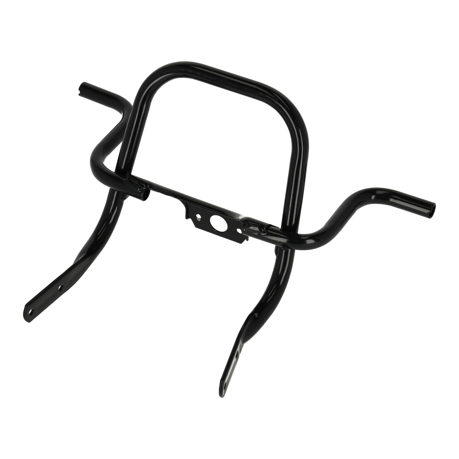 Haltebügel -Post- schwarz pulverbeschichtet - Roller SR50, SR80 mit eckigen Blinkleuchten - Blinker um 10 cm nach hinten versetzt - für größere Gepäcktaschen