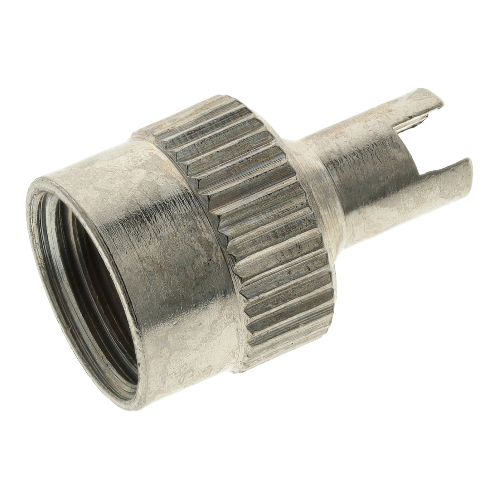 Ventilkappe mit Dichtring -  Metall  - Schlüsselventilkappe - Geriffelter Rand -