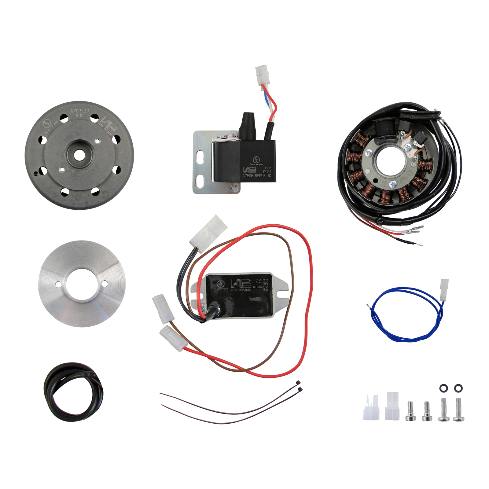 Lichtmagnetzündanlage 12V 100W Gleichstrom mit integrierter vollelektronischer Zündung für KR51, KR51/1, SR4-2 - Bj. vor 1967 - Kleiner Wellendurchmesser am Konus!