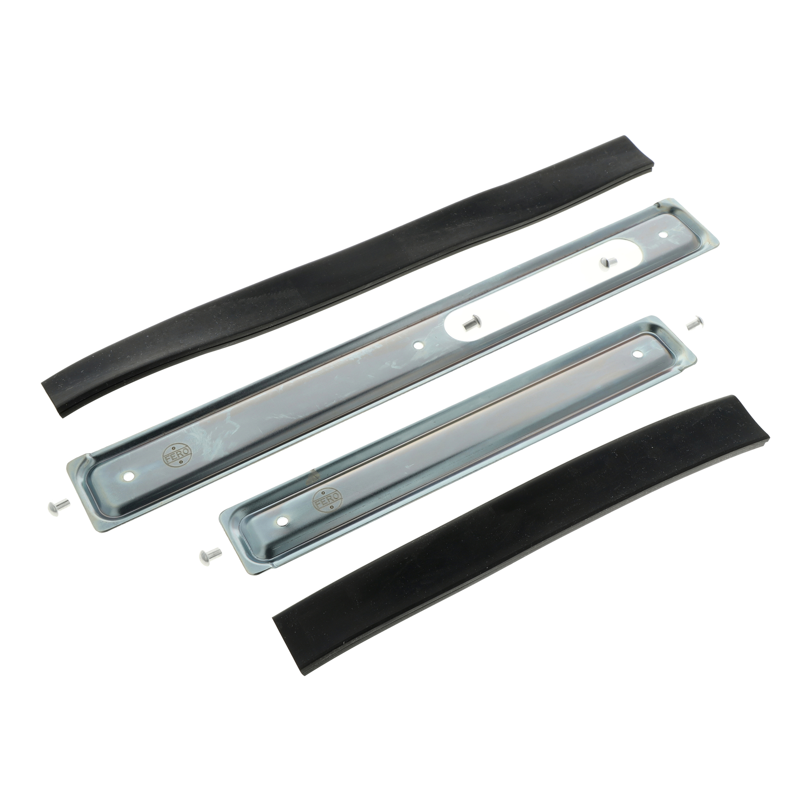 Scheuerleiste Set  - rechts / links  -  glanz verzinkt - mit Köder und Nieten -  Schwalbe KR51