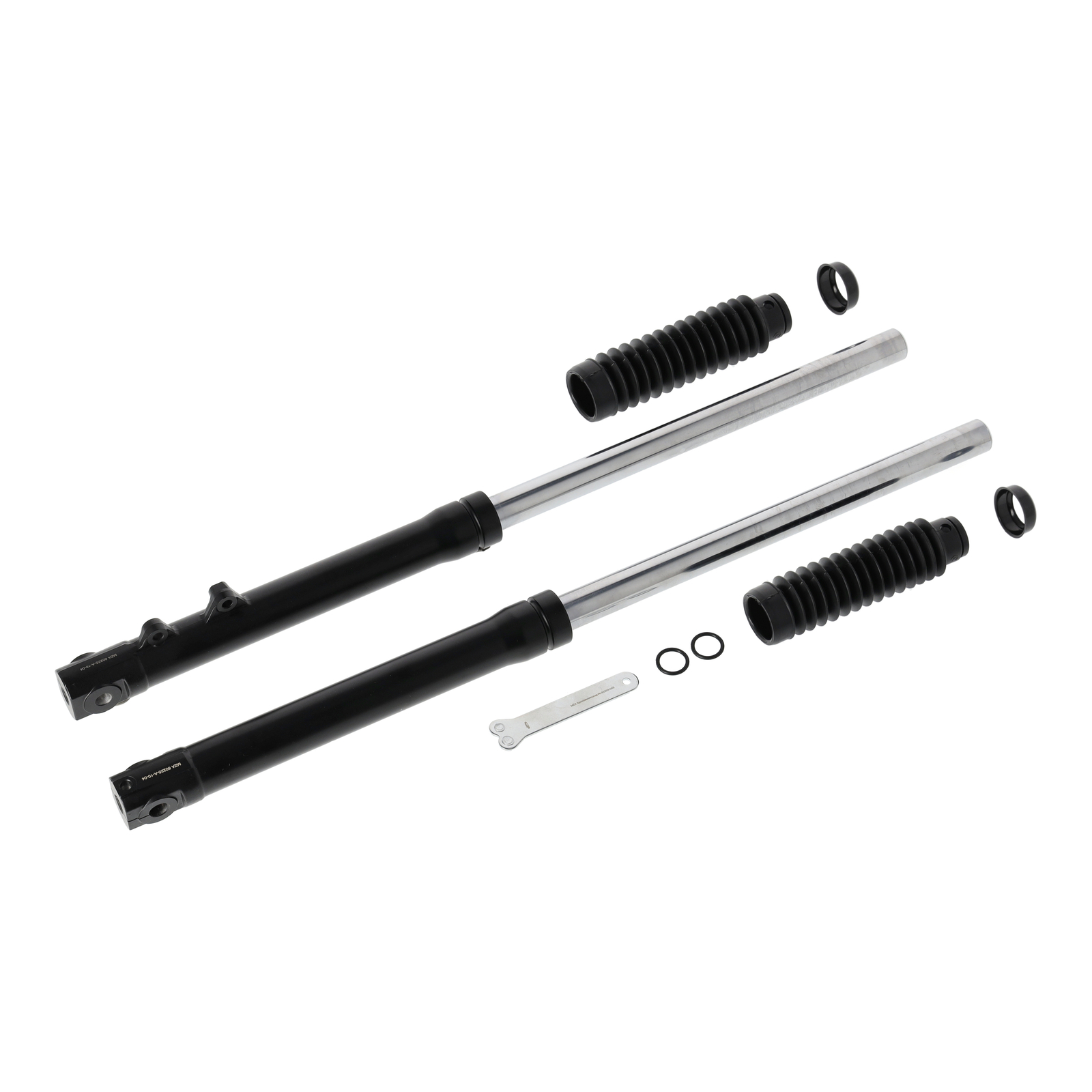 Telegabelholme, Scheibenbremse, schwarz matt + Faltenbälge - Mokick OR mit 17 + 19 Zoll, 790 mm