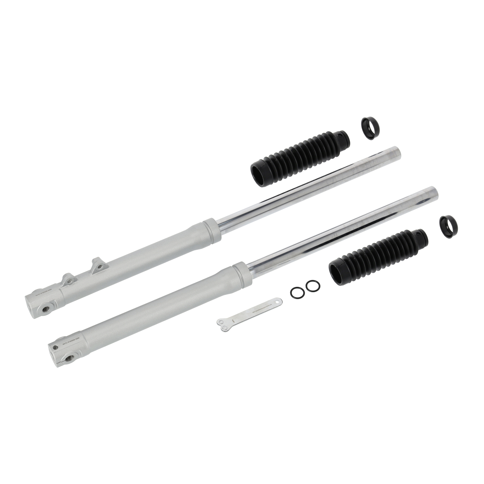 Telegabelholme, Scheibenbremse, silber matt + Faltenbälge - Mokick OR mit 17 + 19 Zoll, 790 mm