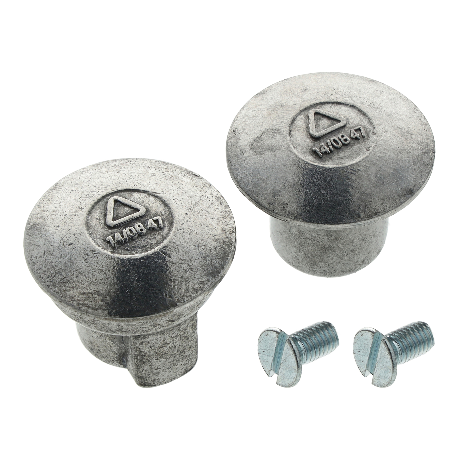 SET- 2x Abschlußpilz, Abschlussstopfen, Abschlußkappe und 2x Senkschraube für Lenkerrohr, links und rechts