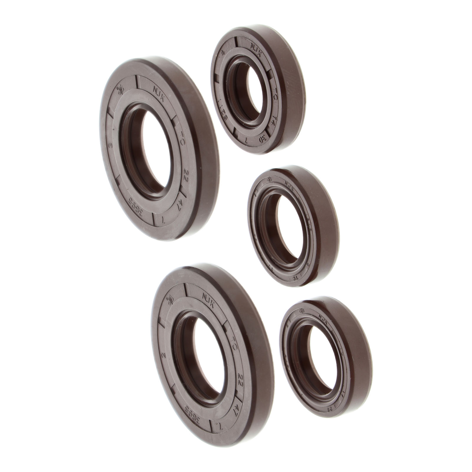 Set Wellendichtring NJK mit Staublippe - FPM braun, 5 Stück - f. SR4-1 mit M52 KH-Motor