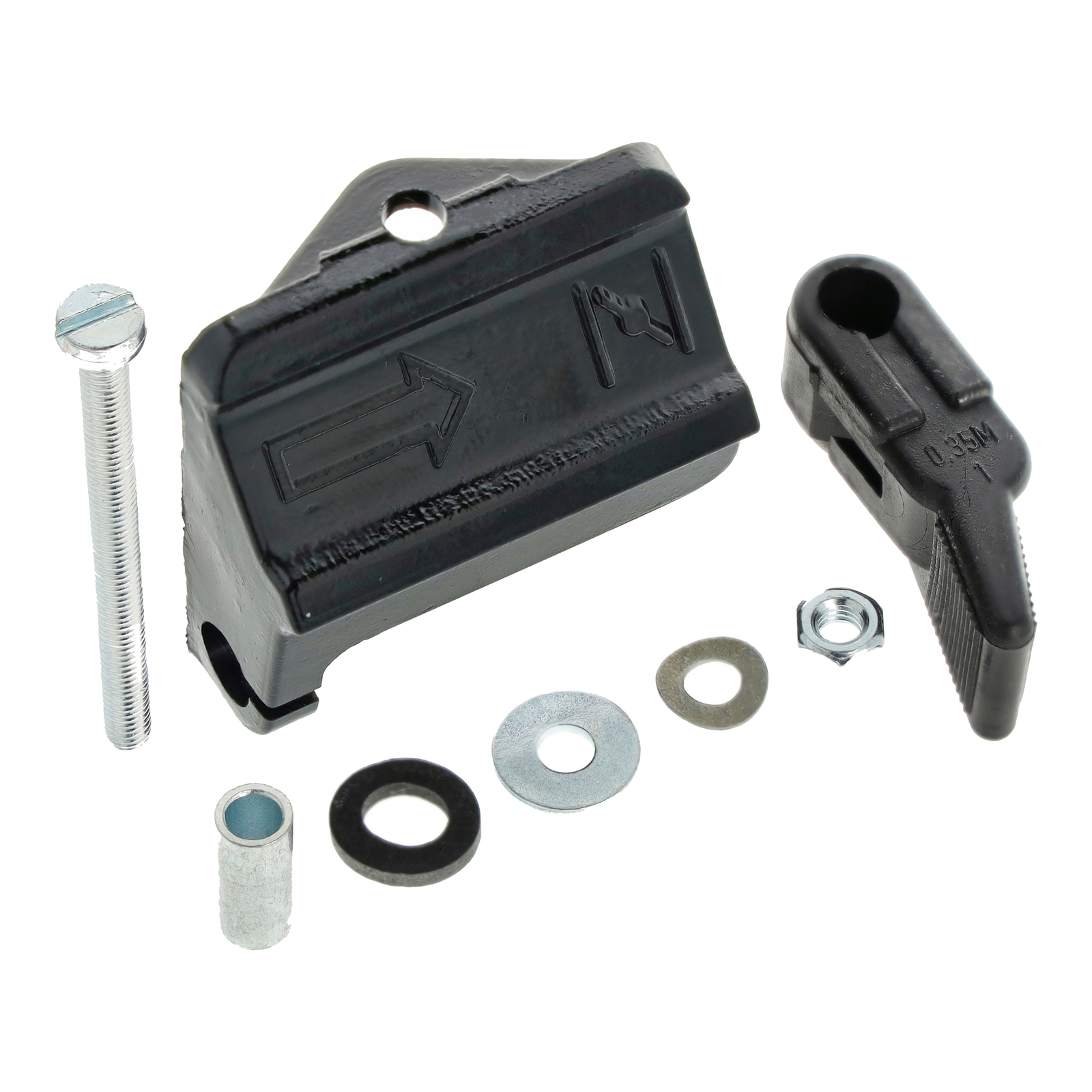 SET Starterzugwiderlager mit PFEIL-Logo - mit Starthebel und Kleinteilen für S51, S53, S70, S83, SR50, SR80