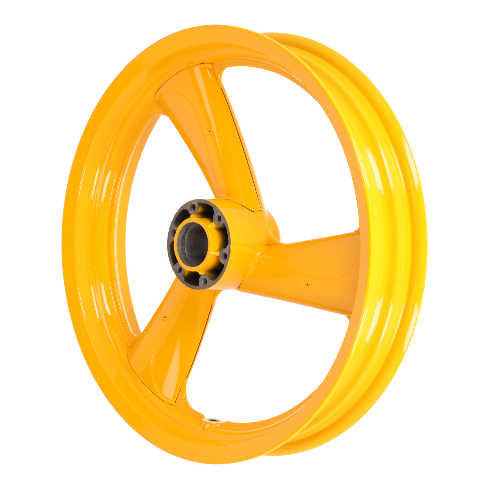 Gussspeichenrad vorn narzissengelb - ohne Kugellager, mit Lagerspuren