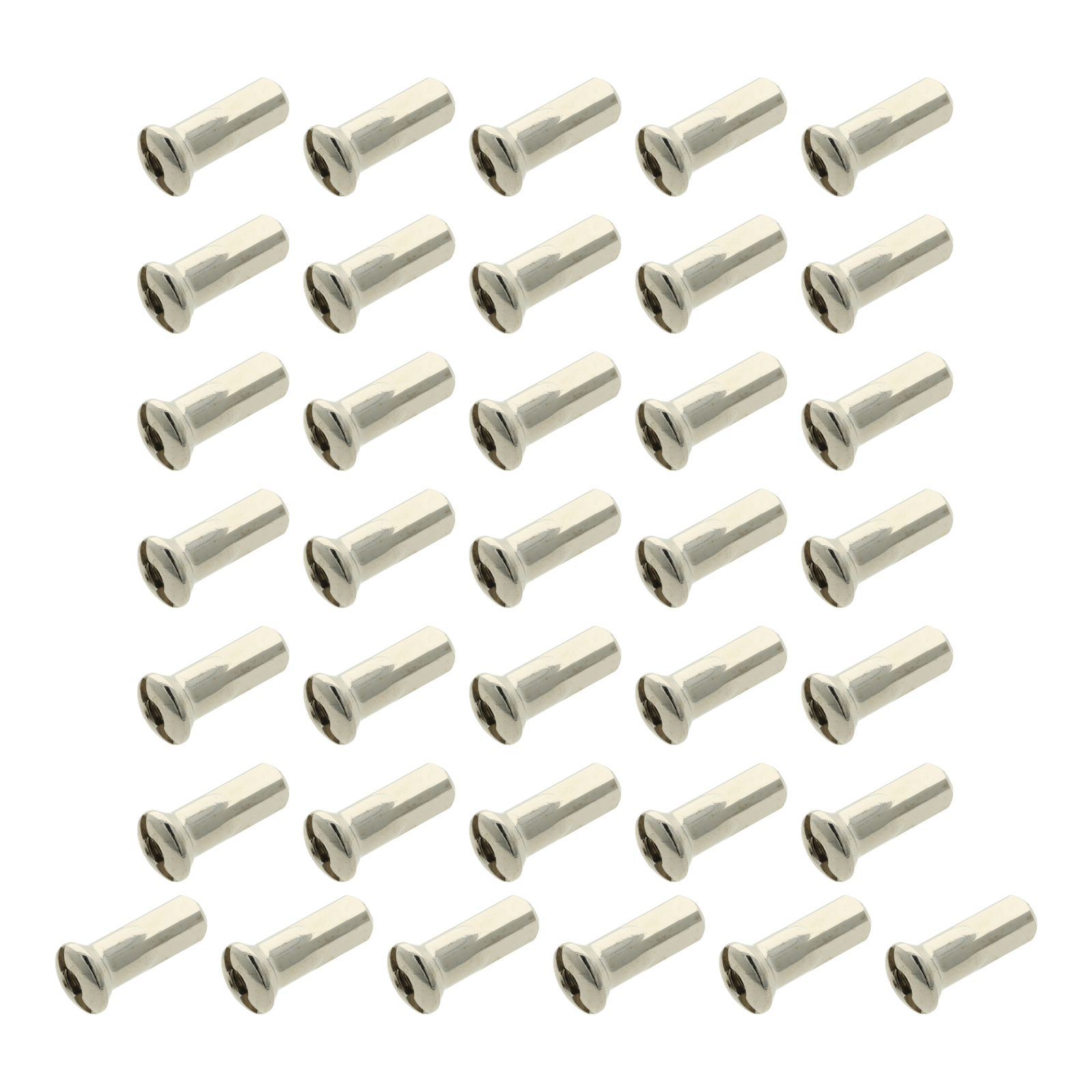 VPE 36x Speichennippel M3,5 + 3 mm - vernickelt - für Alufelgen mit verstärktem Felgenbett