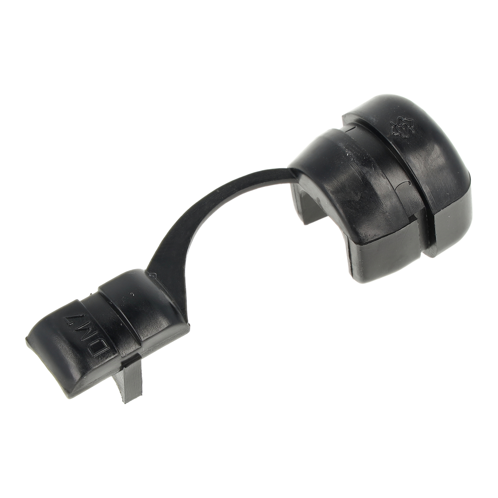 Cable grommet with strain-relief, black, plastic - for middle part housing