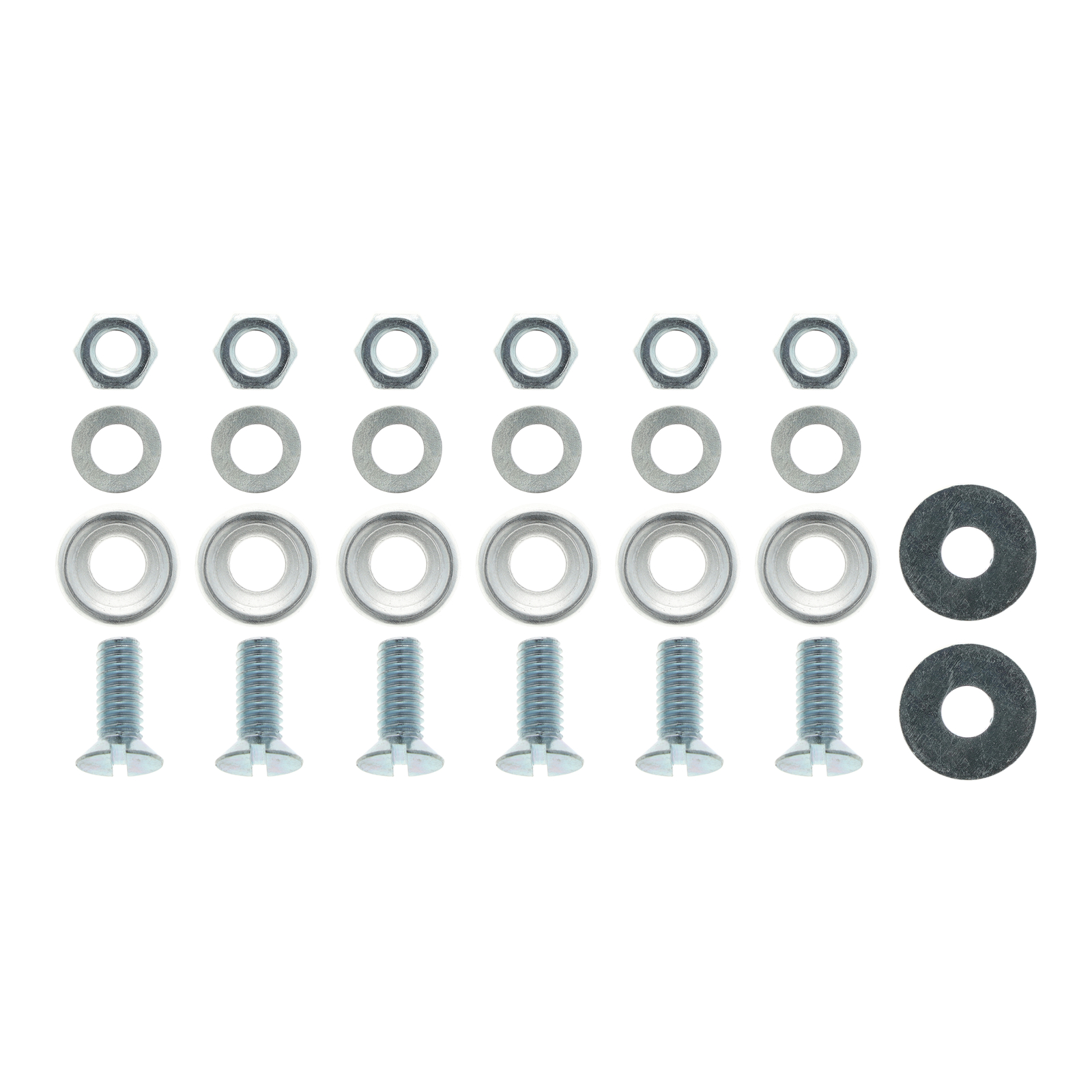 Befestigungsset für Trittbrett Schwalbe KR51 ALU - Original (6x Muttern, Federscheiben, Senkschrauben 6x16, Senkscheiben)
