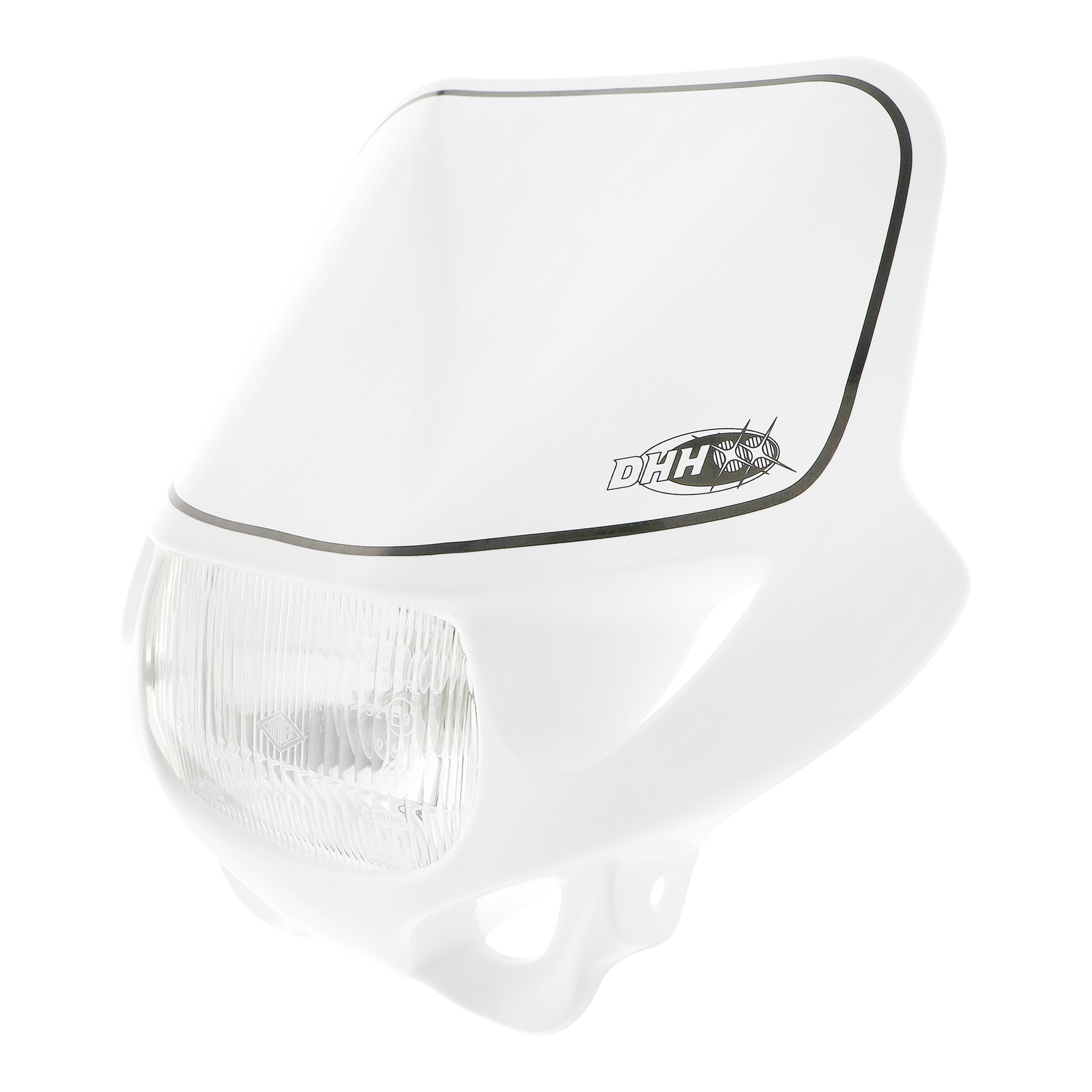 Scheinwerfermaske mit Scheinwerfer - weiß - für Simson .050TS, .050SC - 12V 35/35W, mit Standlicht