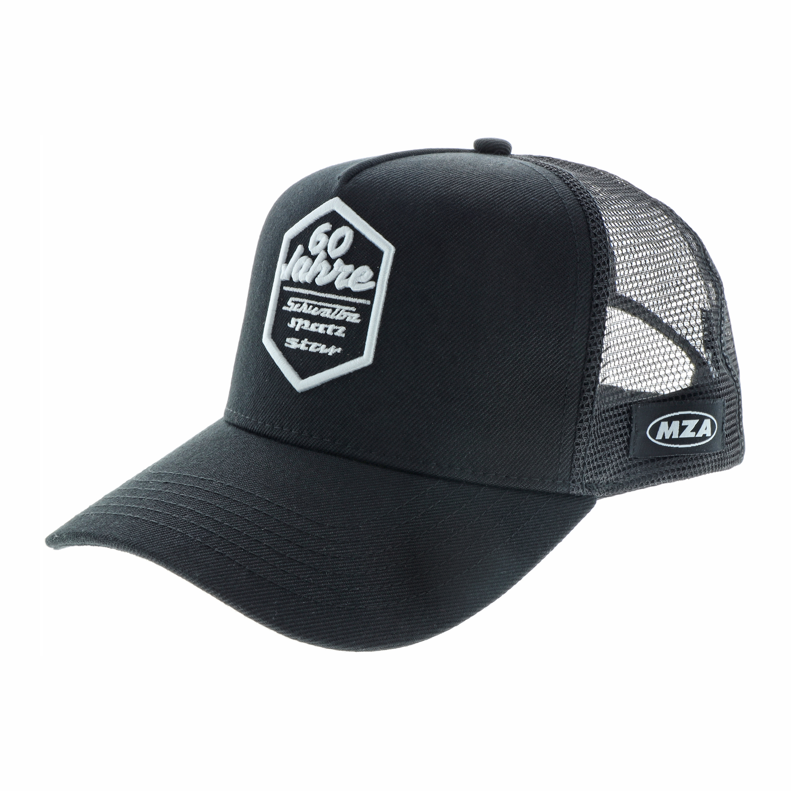 Truckercap curved, Farbe: schwarz, Motiv: "60 Jahre"