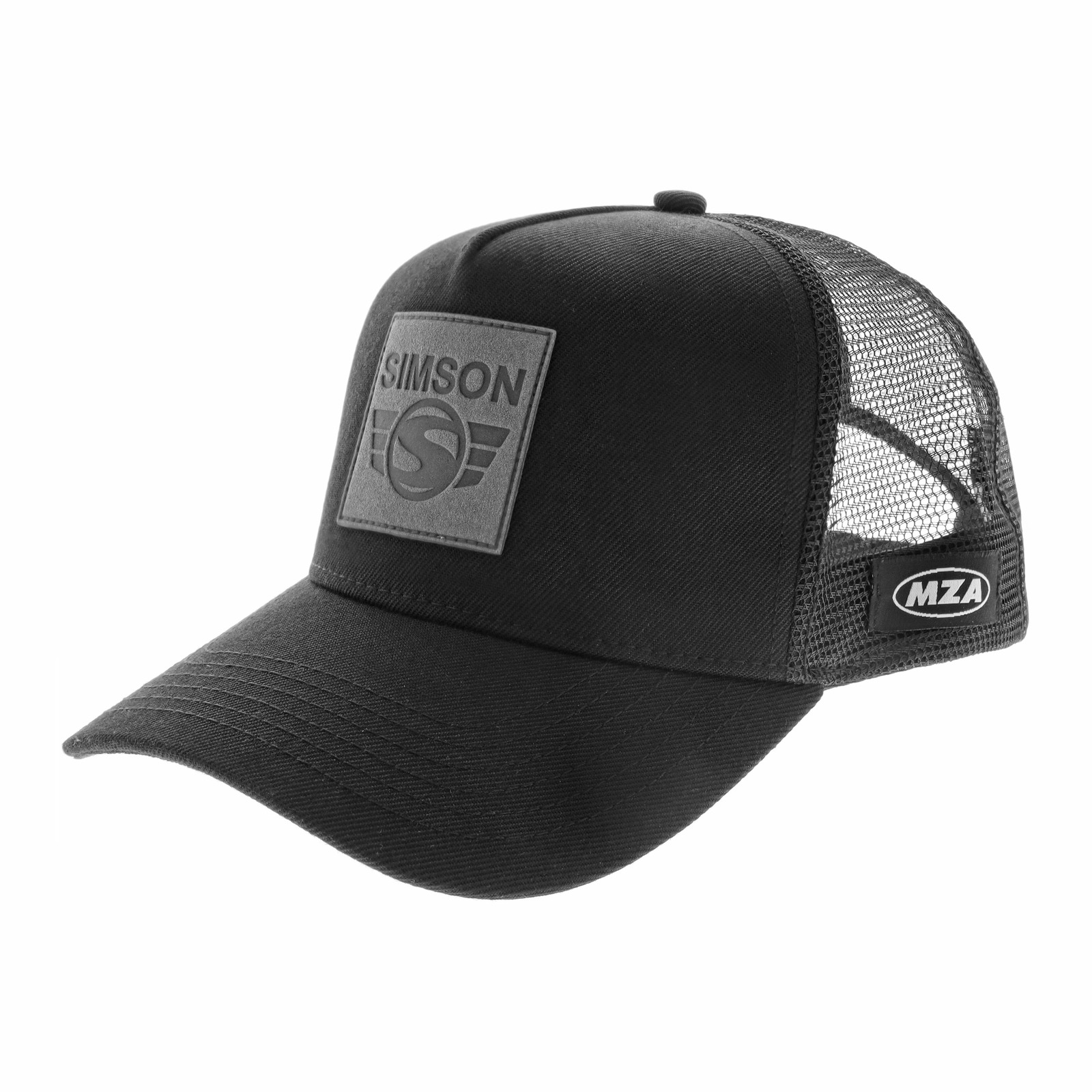 Truckercap curved, Farbe: schwarz, Motiv: "SIMSON"-Lederpatch
