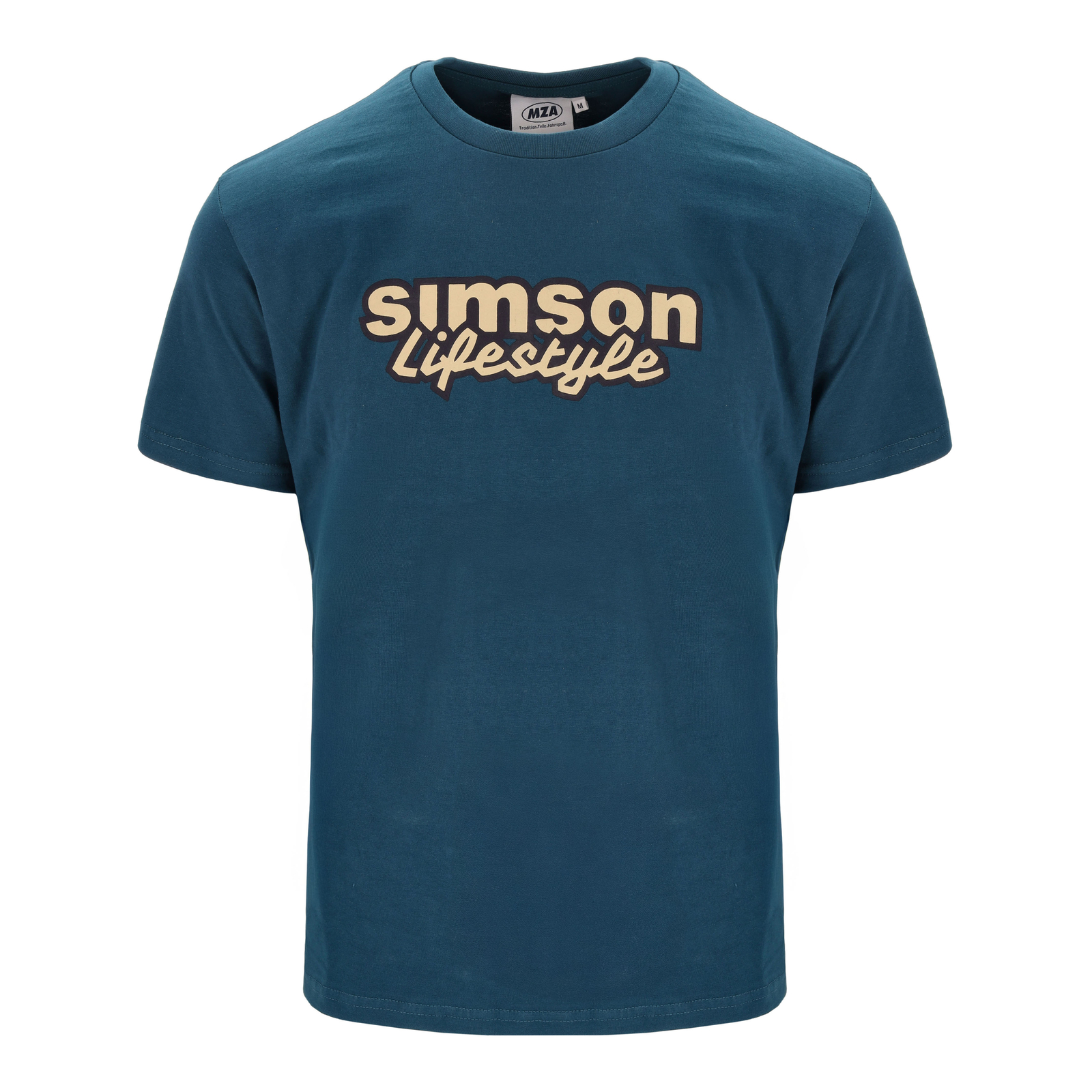 T-Shirt, Farbe: blau,  Größe: L - Motiv: SIMSON Fahrer Comic